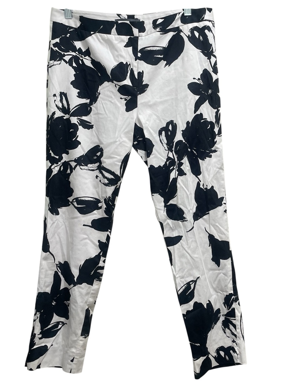 Elliott Lauren White & Black Floral Print Ankle Pants Size 6
